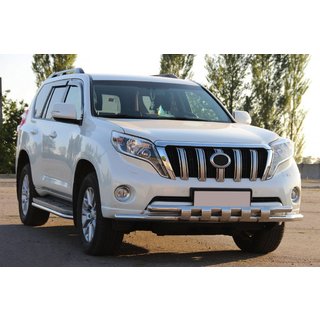Передняя защита ST015 (нержавейка) Toyota Land Cruiser Prado 150 2009-2023 гг. фото 4