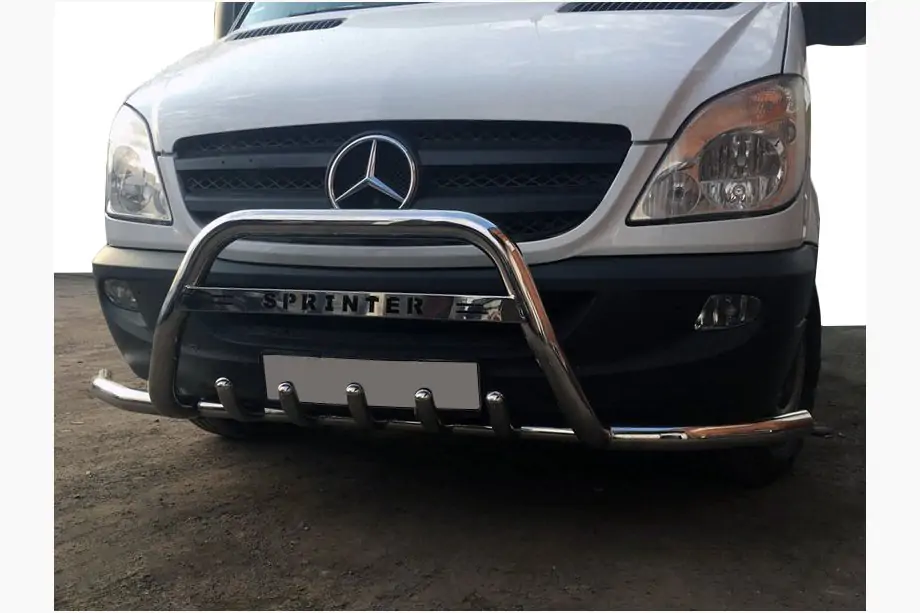 Mercedes Sprinter W906 2006–2018 гг. Передний силовой бампер WT003-Plus (нержавейка) Image