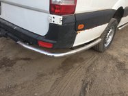 Volkswagen Crafter 2006-2016 гг. Боковые трубы за задним колесом, угловые (2 шт., нержавейка) Длинная база фото 2