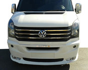 Volkswagen Crafter 2006-2016 гг. Накладка на передний бампер 2012↗ (Era прямой, под покраску) фото 2