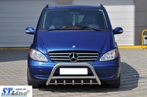Mercedes Viano 2004-2014 гг. Защита переднего бампера WT003/004 (нержавейка) 60мм, с надписью фото 7