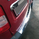 Volkswagen Caddy 2004-2010 гг. Накладка на задний бампер с большим загибом (Elite, нержавеющая сталь) фото 1
