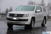 Volkswagen Amarok 2010-2022 гг. Передняя защита ST018-2 (нержавейка) фото 3