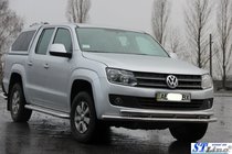 Volkswagen Amarok 2010-2022 гг. Передняя защита ST018-2 (нержавейка) фото 4