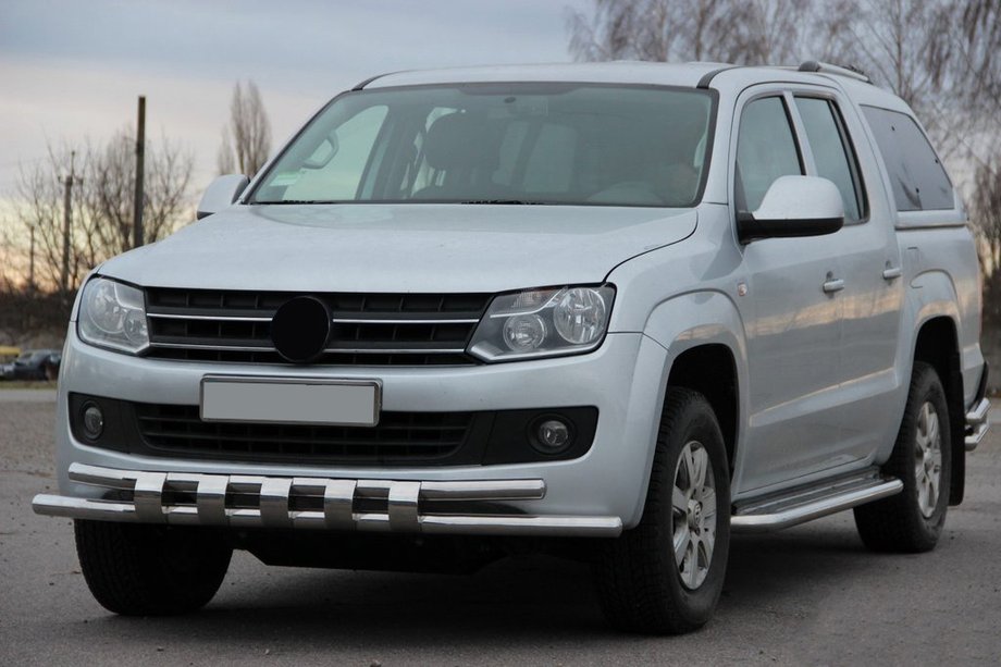 Volkswagen Amarok 2010-2022 гг. Передняя защита ST015 (нержавейка) Image