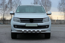 Volkswagen Amarok 2010-2022 гг. Передняя защита ST015 (нержавейка) фото 2