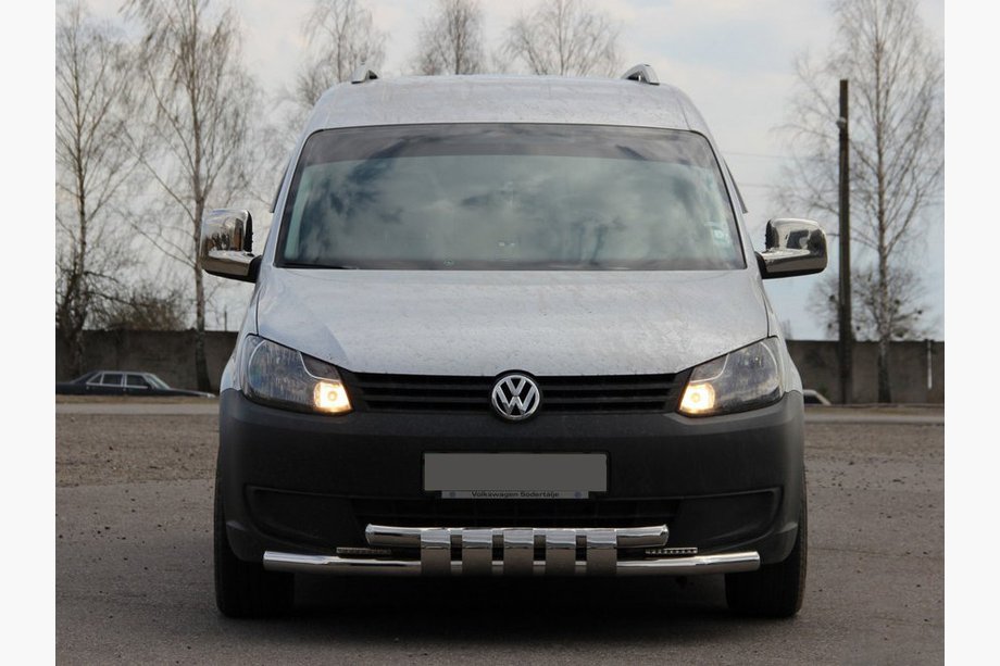 Volkswagen Caddy 2010-2015 гг. Передняя защита Shark ST015 Нержавейка Image