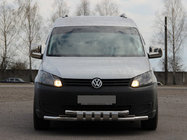 Volkswagen Caddy 2010-2015 гг. Передняя защита Shark ST015 Нержавейка фото 1