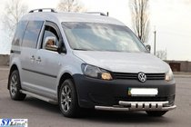 Volkswagen Caddy 2010-2015 гг. Передняя защита Shark ST015 Нержавейка фото 3