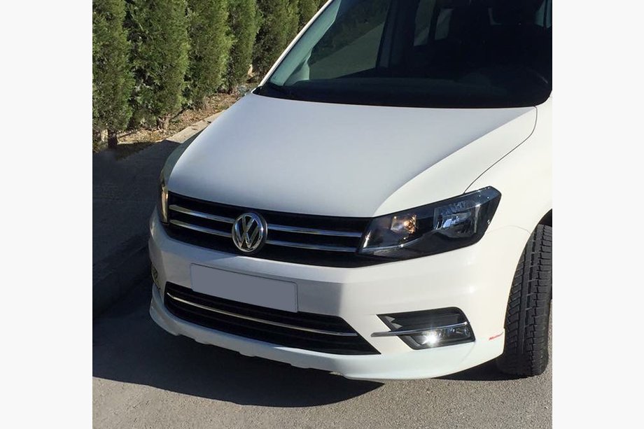 Volkswagen Caddy 2015-2020 гг. Накладка на передний бампер (под покраску) Image