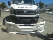Volkswagen Crafter 2006-2016 гг. Накладка на передний бампер 2012↗ (LED, под покраску) фото 6