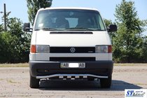 Volkswagen T4 Transporter 1990-2003 гг. Передняя защита с решеткой ST010 (нержавейка) фото 2