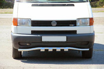 Volkswagen T4 Transporter 1990-2003 гг. Передняя защита с решеткой ST010 (нержавейка) фото 1