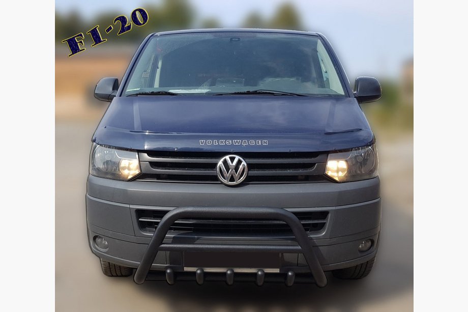 Volkswagen T5 2010-2015 гг. Кенгурятник WT003 Черный Нержавейка Image