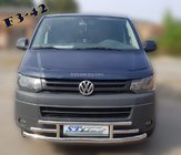 Volkswagen T5 2010-2015 гг. Передняя защита F3-42 (нержавейка) фото 4
