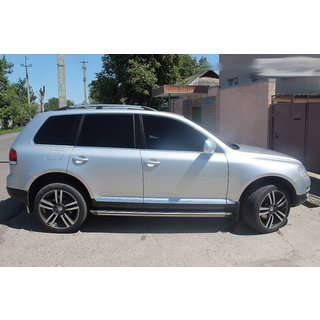 Хромированные Рейлинги (Пластиковые Ножки) Volkswagen Touareg 2002–2010 гг. фото 4
