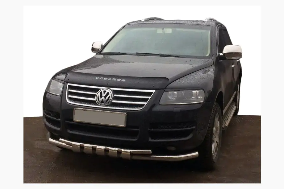 Volkswagen Touareg 2002–2010 гг. Передняя защита ST015 Нержавейка Image