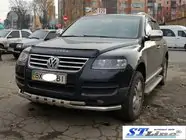 Volkswagen Touareg 2002–2010 гг. Передняя защита ST015 Нержавейка фото 2
