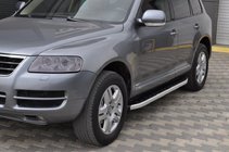 Volkswagen Touareg 2002–2010 гг. Боковые пороги Fullmond (2 шт., алюминий) фото 1