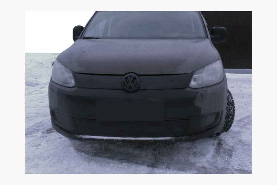Volkswagen Caddy 2010-2015 гг. Зимняя накладка на решетку радиатора (верхняя) глянцевая Фото 3