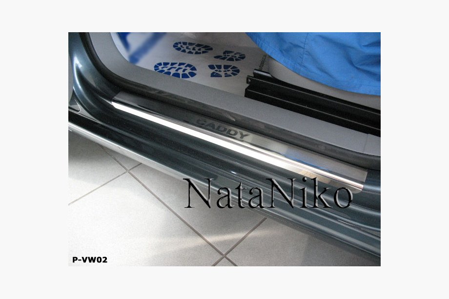 Volkswagen Caddy 2010-2015 гг. Накладки на дверные пороги Natanika Standard (4 шт, нержавейка) Фото 3