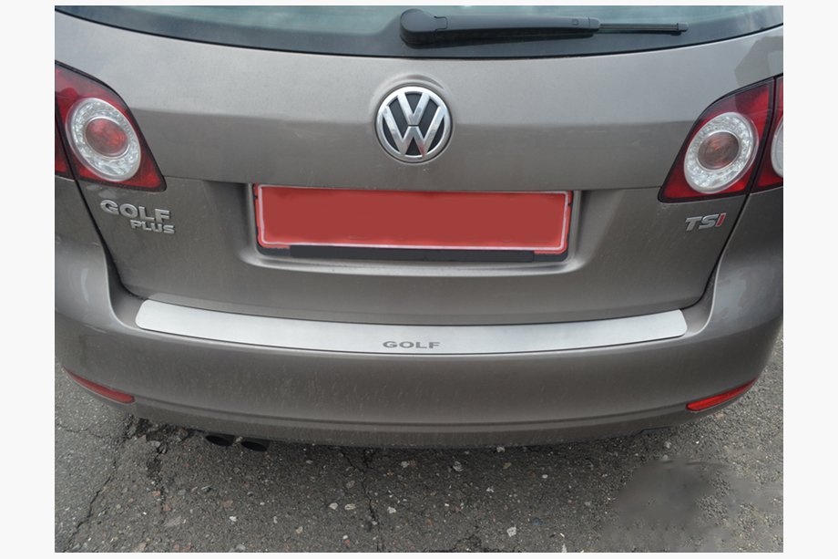 Volkswagen Golf Plus 2004-2014 гг. Накладка на Задний Бампер Nataniko (Нержавейка) Image
