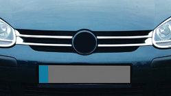 Volkswagen Golf 5 2003-2009 гг. Узкие хромированные накладки на решетку (4 шт, нерж сталь) фото 1