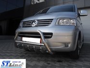Volkswagen T5 Caravelle 2004-2010 гг. Кенгурятник WT003 (нержавейка) 60мм, с надписью фото 9