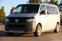 Volkswagen T5 2010-2015 гг. Нижняя двойная труба 70/48мм нержавейка фото 1