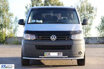 Volkswagen T5 2010-2015 гг. Нижняя двойная труба 70/48мм нержавейка фото 2