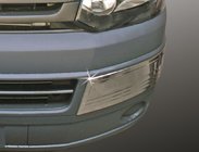Volkswagen T5 2010-2015 гг. Углы на передний бампер из нержавеющей стали (2 шт) фото 1