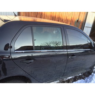 Наружные молдинги окон нержавейка (4 шт) Skoda Fabia 2000-2007 гг. фото 2