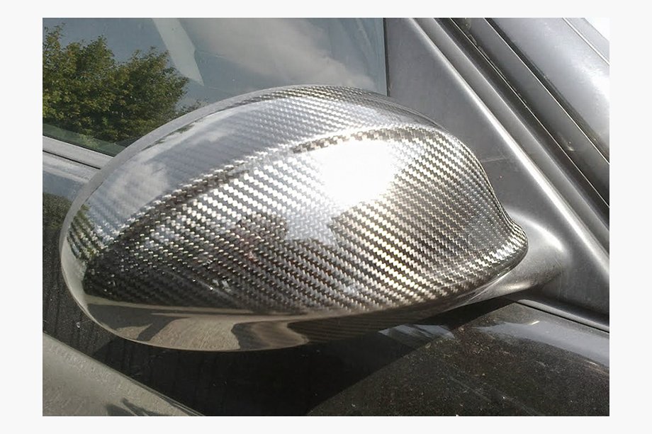 BMW 3 серия E90/E91 2005-2011 гг. Накладки на Зеркала 2005-2008 (2 шт., Натуральный Карбон) Image