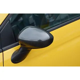 Накладки на Зеркала 2007-2015 (2 шт., Натуральный Карбон) Fiat 500/500L 2013-2022 гг. фото 1