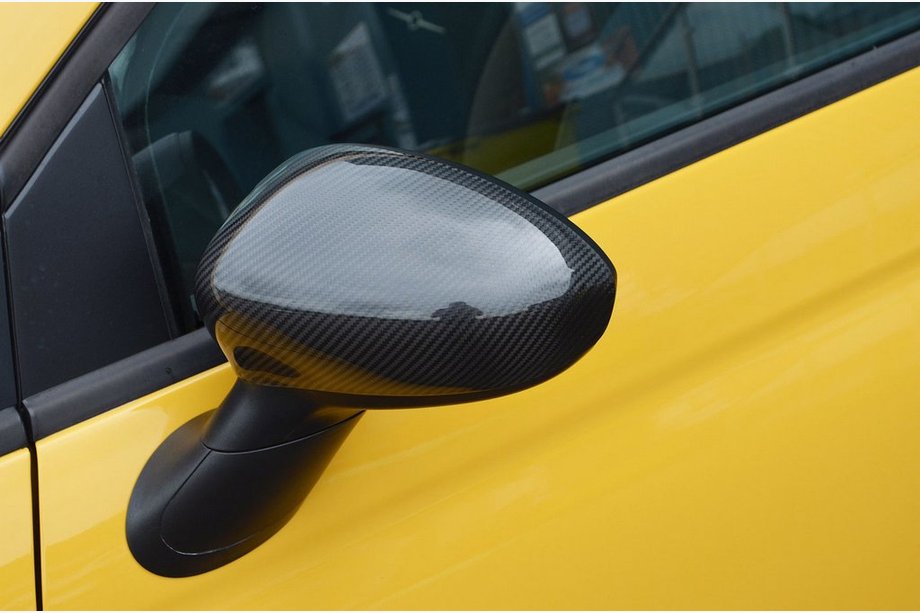 Fiat 500/500L 2013-2022 гг. Накладки на Зеркала 2007-2015 (2 шт., Натуральный Карбон) Image
