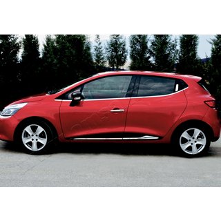 Дверные молдинги с углублением (4 шт, нержавейка) Renault Clio IV 2012-2019 гг. фото 1