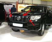 Toyota Land Cruiser Prado 150 2009-2023 гг. Решетка радиатора 2017↗ черная Оригинал (с короткими планками) фото 4