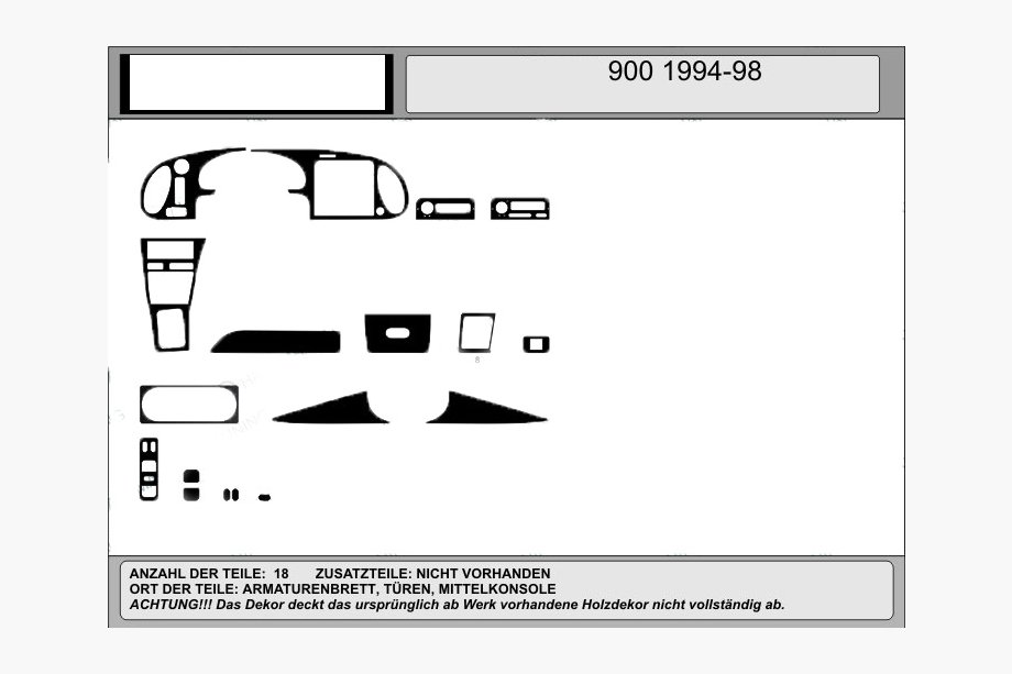 Saab 900 1994-1998 гг. Акция! Накладки на панель приборов (дерево) Image
