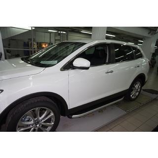 Боковые Подножки Fullmond (2 шт, алюминий) Mazda CX-9 2007-2016 гг. фото 3