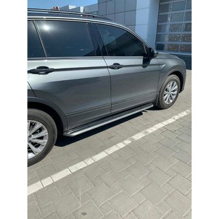 Боковые пороги OEM для стандартной версии (2 шт., алюминий) Volkswagen Tiguan 2016-2023 гг. фото 1