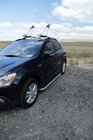Mitsubishi Outlander 2006-2012 гг. Боковые Подножки Tayga Grey (2 шт., Алюминий) фото 3
