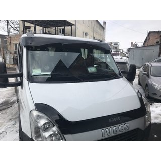Козырек на лобовое стекло V1 (черный глянец, 5мм) Iveco Daily 2006-2014 гг. фото 1