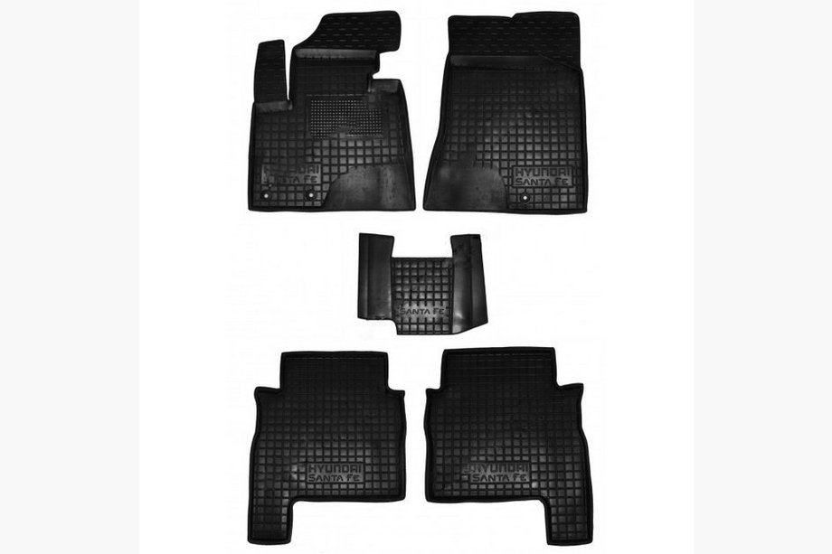 Hyundai Santa Fe 2 2006-2012 гг. Резиновые коврики с бортиком 2010-2012 (Autogumm) Image