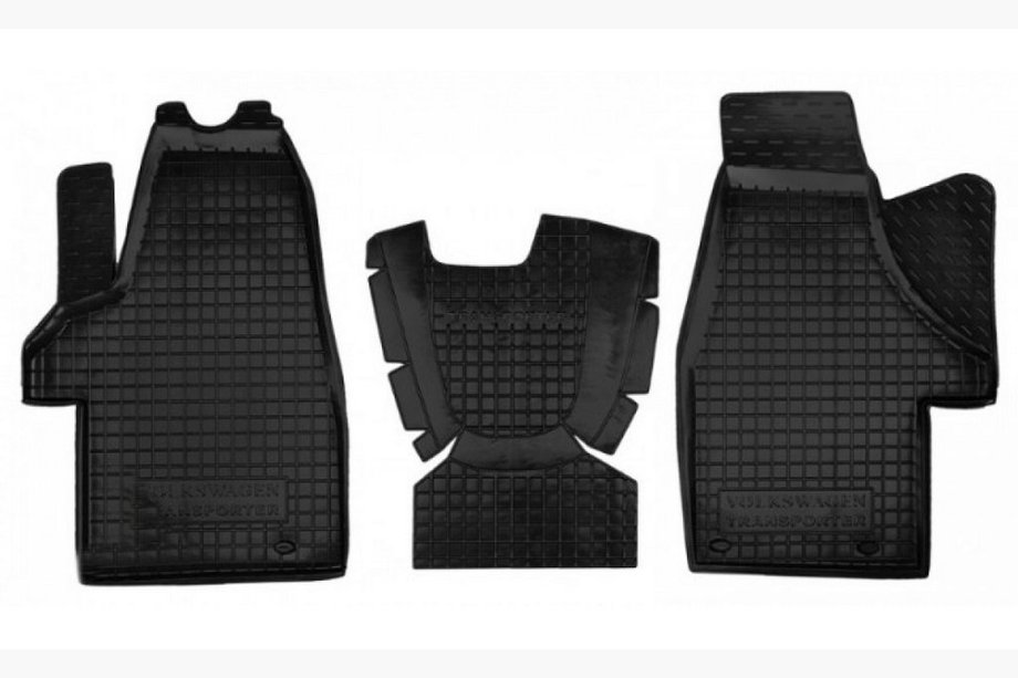 Volkswagen T5 2010-2015 гг. Резиновые коврики с бортиком Transporter передние 1+1 (Autogumm) Image
