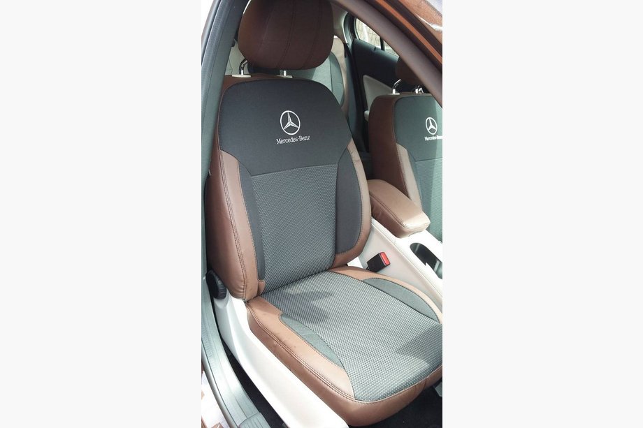 Mercedes A-class W176 2012-2018 гг. Авточехлы (Экокожа↗Ткань, Premium) Image