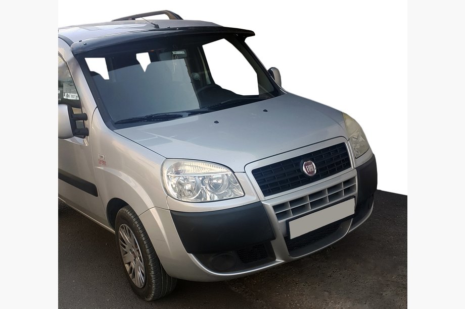 Fiat Doblo I 2001-2005 гг. Козырек на лобовое стекло (черный глянец, 5мм) Image