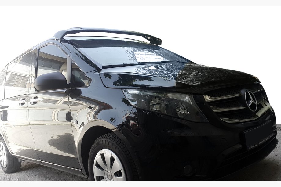 Mercedes Vito/V-class W447 2014- гг. Козырек на лобовое стекло (черный глянец, 5мм) Фото 6