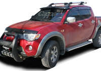 Mitsubishi L200 2006-2015 гг. Козырек на лобовое стекло (черный, на раме) фото 1
