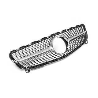 Передняя решетка Diamond Silver (2015-2018) Mercedes A-сlass W176 2012-2018 гг. фото 2