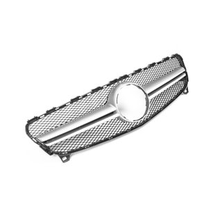 Передняя решетка радиатора AMG Silver (2015-2018) Mercedes A-сlass W176 2012-2018 гг. фото 1